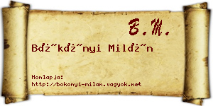 Bökönyi Milán névjegykártya