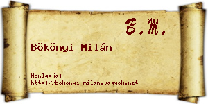 Bökönyi Milán névjegykártya